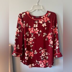 Van Heusen Floral Burgundy Women's Top